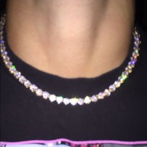 18k gold 3 prong tennis chain